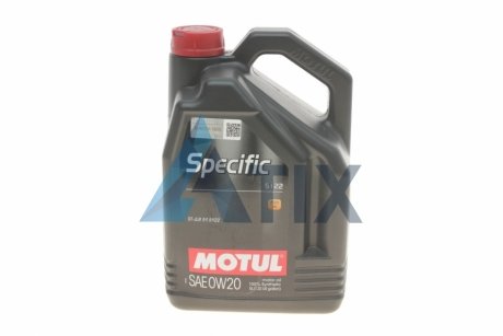 Олива моторна синтетична Specific 5122 SAE 0W20 5 L MOTUL 867606