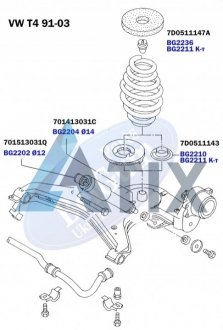 Проставка задньої пружини, нижня VW T4, 91-03 BELGUM PARTS BG2210 (фото 1)