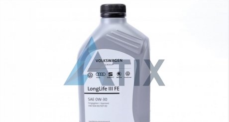 Олива моторна LongLife III SAE 0W-30 (1 Liter) VAG GS55545M2 (фото 1)