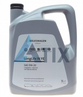 Олива моторна LongLife IV SAE 0W20 (5 Liter) VAG GS60577M4