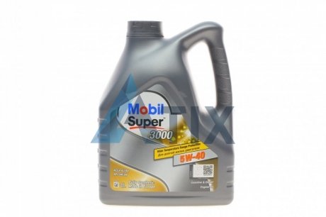 Олива моторна SUPER 3000 Х1 5W40 / 4л MOBIL 152566