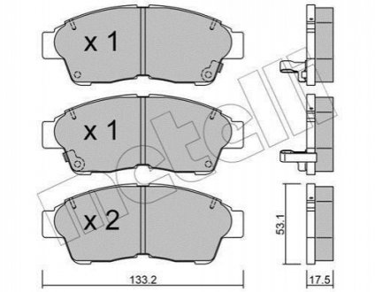 Комплект тормозных колодок, дисковый тормоз Metelli 22-0149-0 (фото 1)