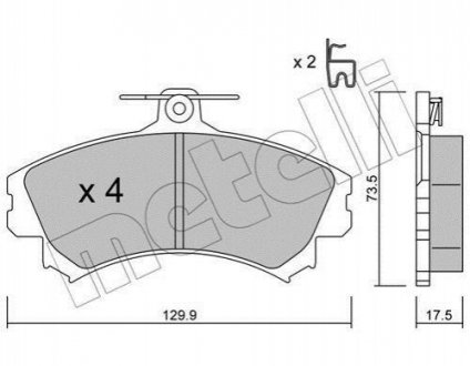 Комплект гальмівних колодок (дискових) Metelli 22-0216-1