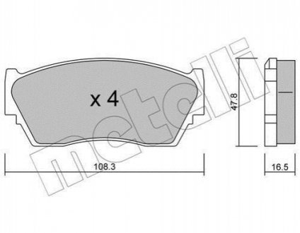 Комплект тормозных колодок дисковый тормоз Metelli 22-0246-0 (фото 1)