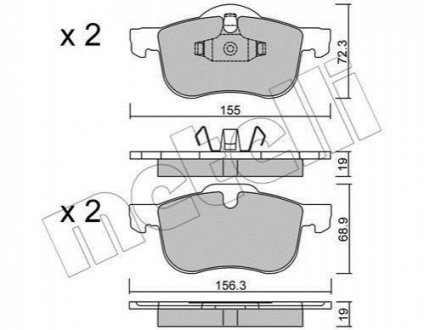 Комплект тормозных колодок, дисковый тормоз Metelli 22-0309-0 (фото 1)