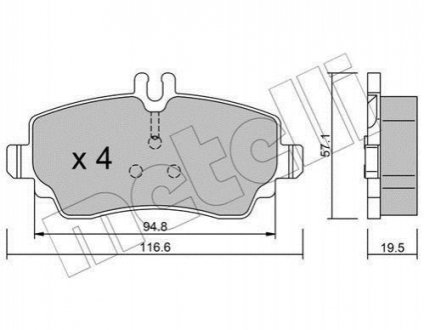 Комплект тормозных колодок, дисковый тормоз Metelli 22-0310-1