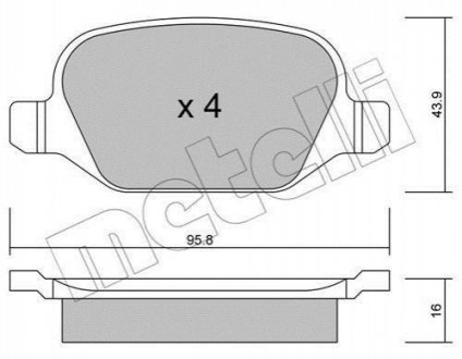 Комплект гальмівних колодок (дискових) Metelli 22-0324-1