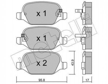 Комплект гальмівних колодок (дискових) Metelli 22-0324-4