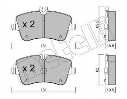 Комплект тормозных колодок, дисковый тормоз Metelli 22-0342-0