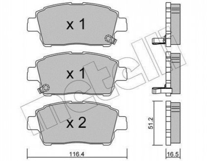 Комплект тормозных колодок, дисковый тормоз Metelli 22-0423-0 (фото 1)