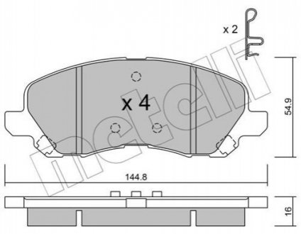 Комплект гальмівних колодок (дискових) Metelli 22-0481-0