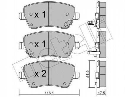 Комплект гальмівних колодок (дискових) Metelli 22-0485-2