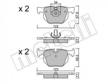 К-т дисков. тормоз. колодок Metelli 22-0561-0