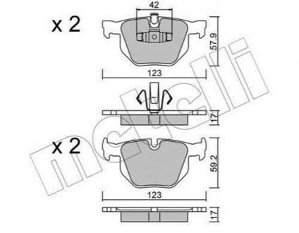 Комплект гальмівних колодок (дискових) Metelli 22-0643-0 (фото 1)