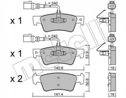 Комплект гальмівних колодок (дискових) Metelli 22-0661-0