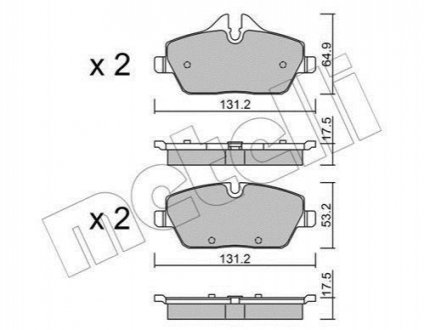 Комплект гальмівних колодок (дискових) Metelli 22-0664-0