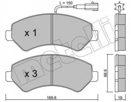 Колодки тормозные передние комплект Metelli 22-0709-0