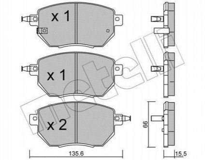 Комплект тормозных колодок, дисковый тормоз Metelli 22-0741-0