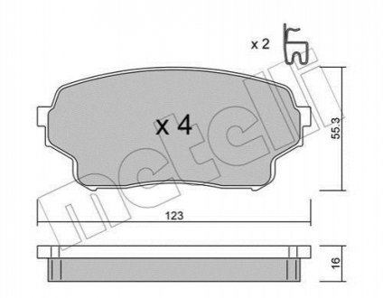 Комплект тормозных колодок дисковый тормоз Metelli 22-0765-0