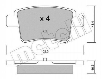 Тормозные колодки задние C4 Picasso Metelli 22-0801-0