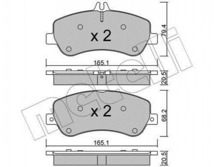 Комплект гальмівних колодок (дискових) Metelli 22-0825-0 (фото 1)