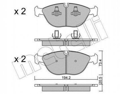 Комплект тормозных колодок дисковый тормоз Metelli 22-0828-0 (фото 1)