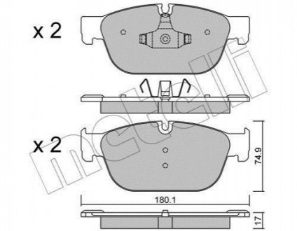 Комплект тормозных колодок дисковый тормоз Metelli 22-0854-0