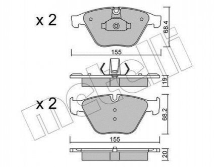 Комплект тормозных колодок, дисковый тормоз Metelli 22-0918-0