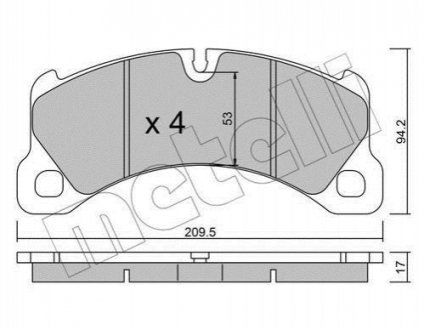 Колодки ПЕР торм Metelli 22-0956-0