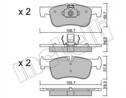 Комплект гальмівних колодок (дискових) Metelli 22-0959-0