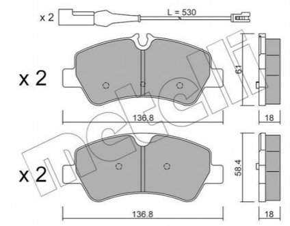 Комплект гальмівних колодок (дискових) Metelli 22-0991-1