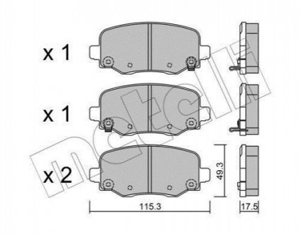 Комплект гальмівних колодок (дискових) Metelli 22-1002-1 (фото 1)