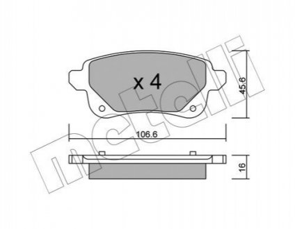 Тормозные колодки задние Espace5/Megane4/Scenic4/Talisman Metelli 22-1112-0