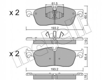 Комплект гальмівних колодок (дискових) Metelli 22-1123-0