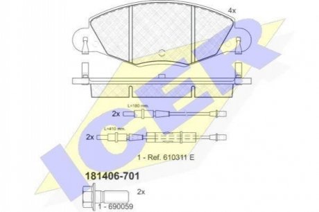 Тормозные колодки ICER 181406-701