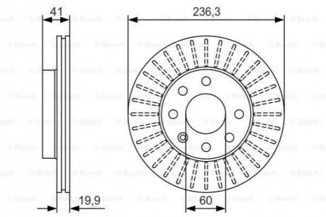 ДИСК ГАЛЬМIВНИЙ ПЕРЕДНIЙ PREMIUM2 BOSCH 0 986 479 S98