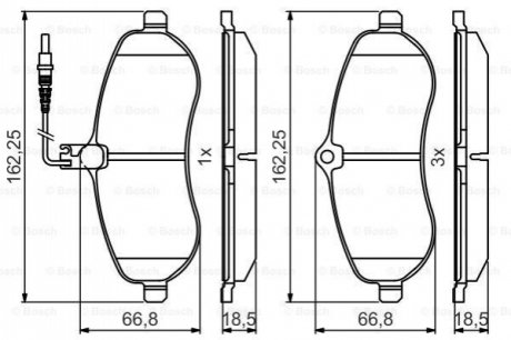 Гальмівні колодки дискові CITROEN/FIAT/PEUGEOT Jumpy/Scudo/Expert F 07>> BOSCH 0 986 495 460