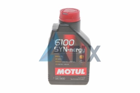 Масло моторное 6100 SYN-nergy 5W-30 (1 л) MOTUL 838311 (фото 1)