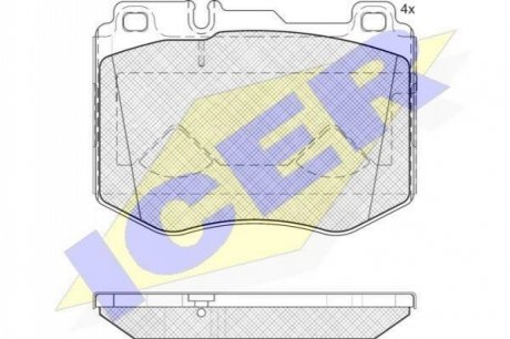 Комплект гальмівних колодок (дискових) ICER 182195