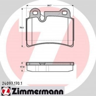 Колодки тормозн. задн. VW TOUAREG 2.5TDI-5.0V10 10.02- ZIMMERMANN 24097.170.1