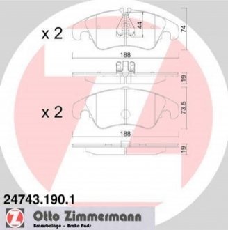 Колодки тормозные (без датчика) ZIMMERMANN 24743.190.1