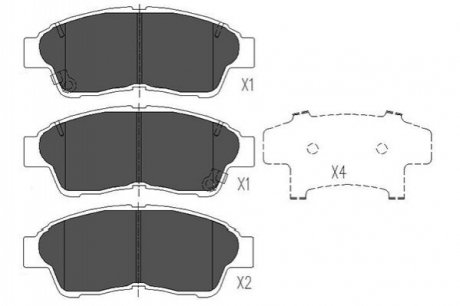 Комплект гальмівних колодок PARTS KAVO KBP-9005