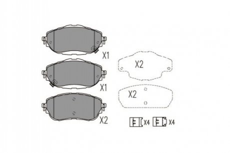 Комплект гальмівних колодок PARTS KAVO KBP-9123 (фото 1)