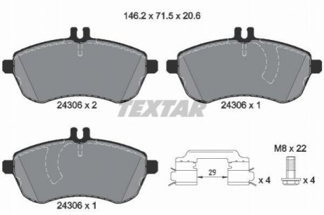 Тормозные колодки дисковые TEXTAR 2430602