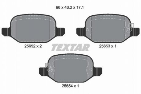 Комплект гальмівних колодок TEXTAR 2565201