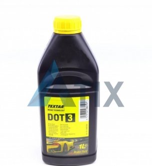 Жидкость тормозная DOT3 "BRAKE FLUID", 1л TEXTAR 95001200