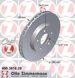 Тормозной диск MB W211 2002- F ZIMMERMANN 400.3618.20