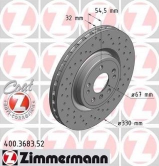 Диск тормозной Sport ZIMMERMANN 400.3683.52