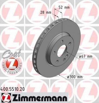 Диск тормозной передний ZIMMERMANN 400.5510.20