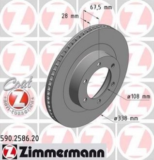 Диск тормозной передний ZIMMERMANN 590.2586.20